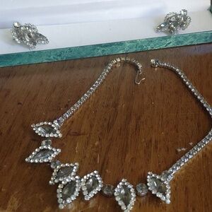Weiss Crystal Smokey And Clear High End Designer Costume Jerwelrey Set